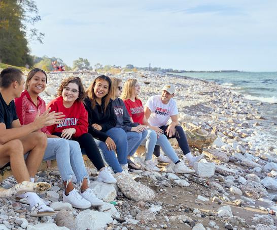 Carthage students enjoy the lakefront.