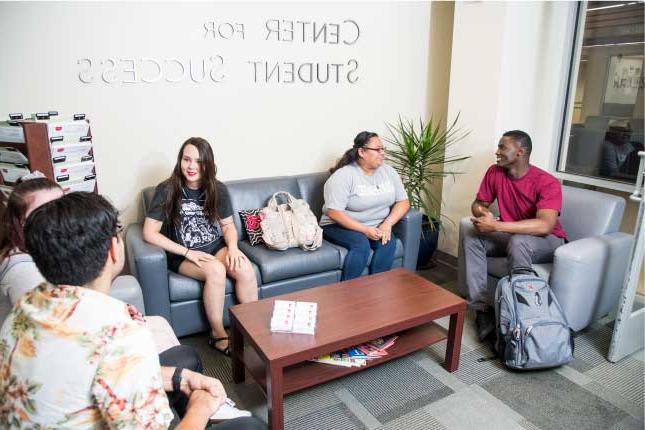 Students sitting in the Center for Student Success.