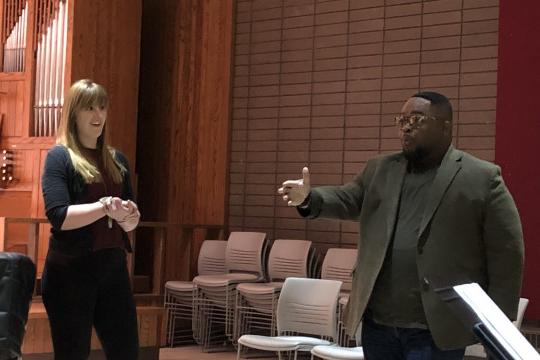 Jazz musician GT Allen came to campus for a residency in April 2022.