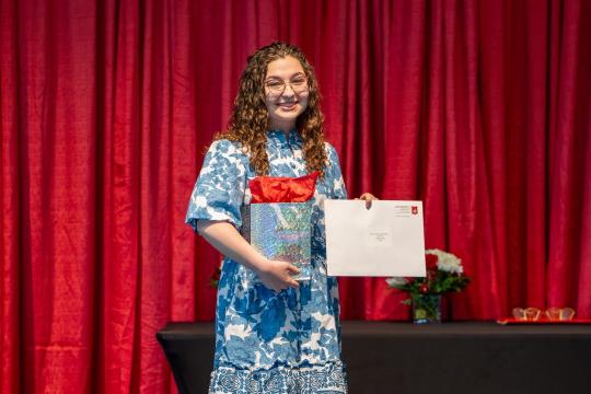 Grace Chapa ?24 received the Distinguished Senior Award on May 4, 2024, during the annual Celebra...